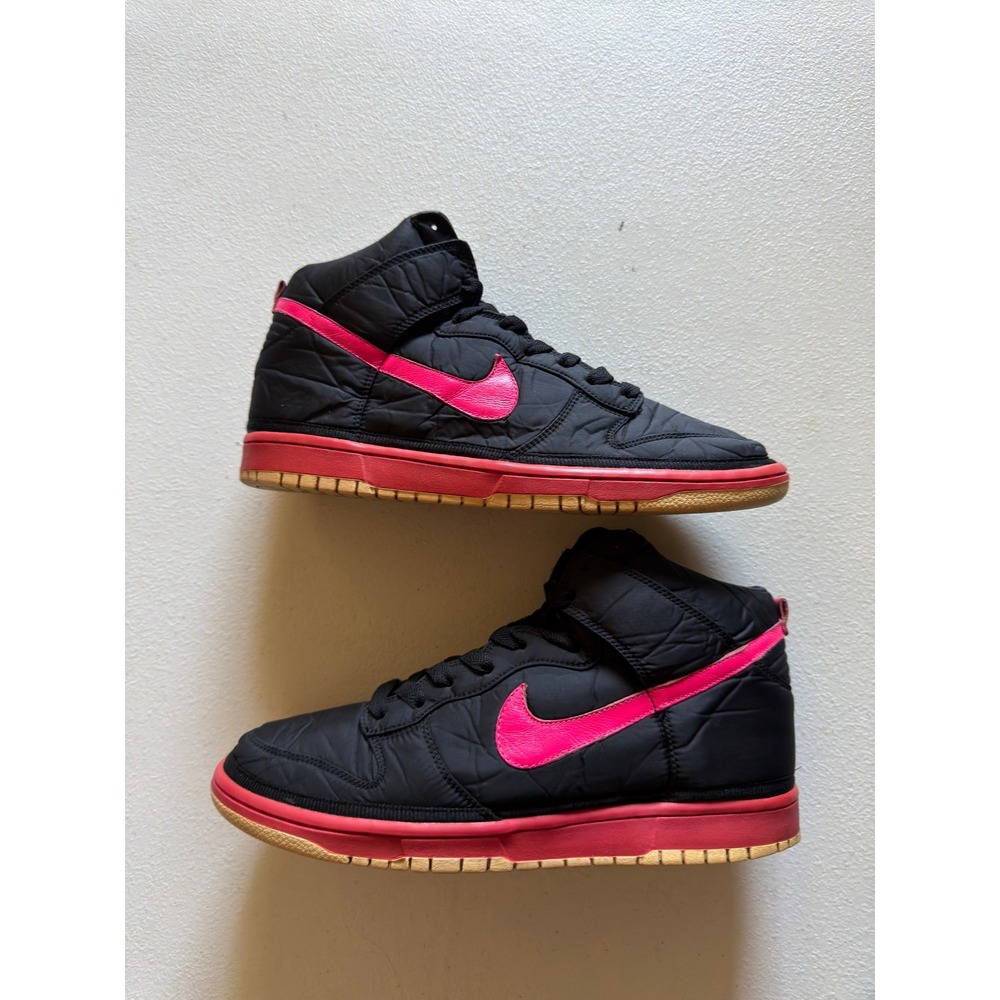 2008 Nike Dunk High Premium Black Rave Pink Gum Size 11 #3152